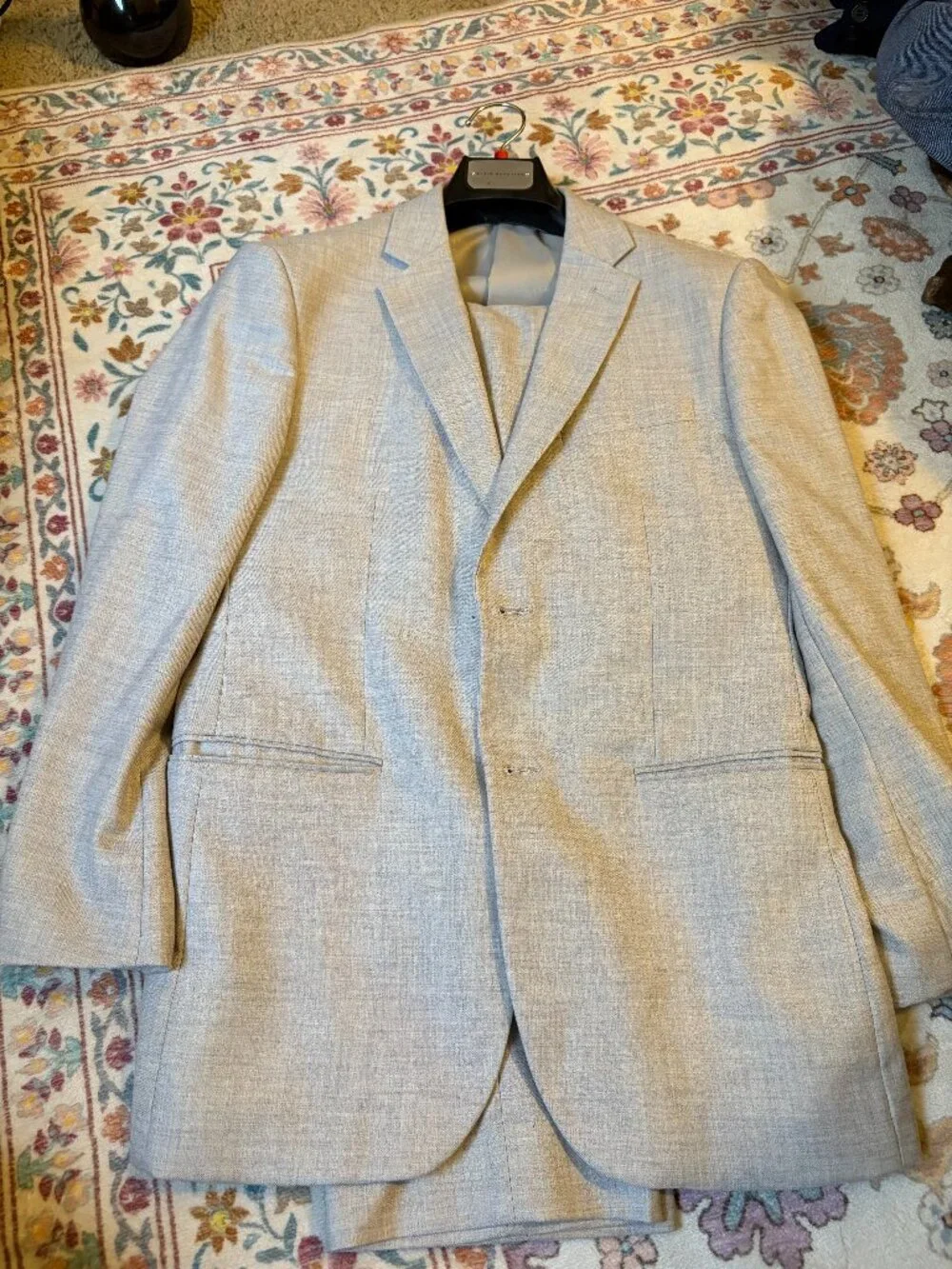 Alan Dupetit Glacier Grey Two Button Suit × 1 36S/30W (slim)